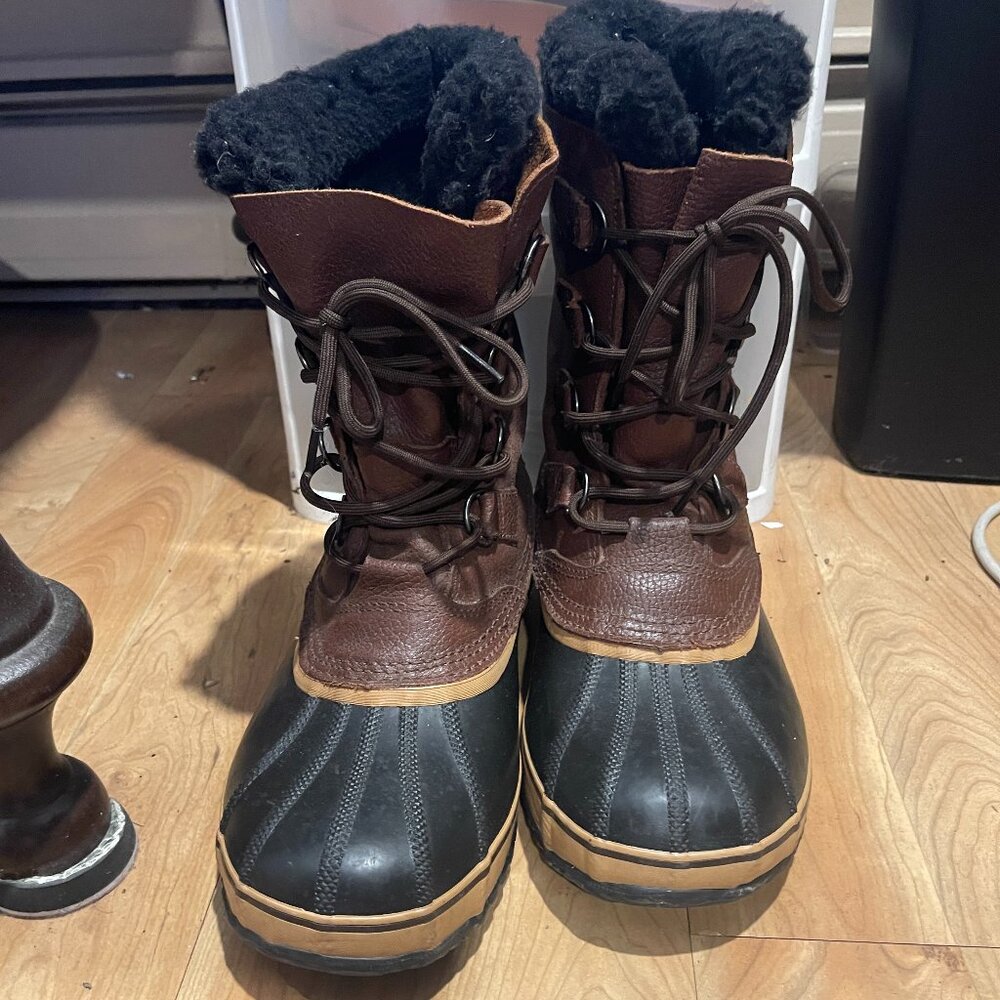 SOREL Snow Boots Mens-Waterproof NM1439200 Brown Leather Size 12